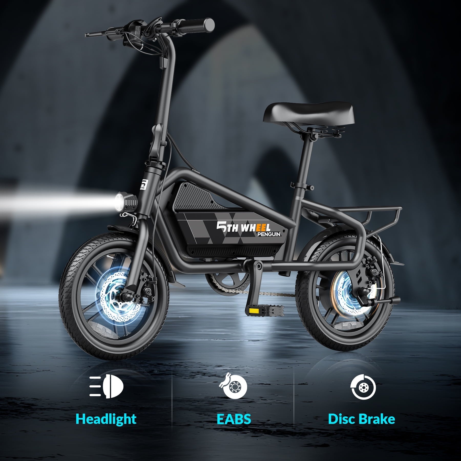 5TH WHEEL 14 Electric Bike for Adults with 650W Peak Motor Electric Bicycle, 36V 7.8Ah Battery Ebike, UL2849