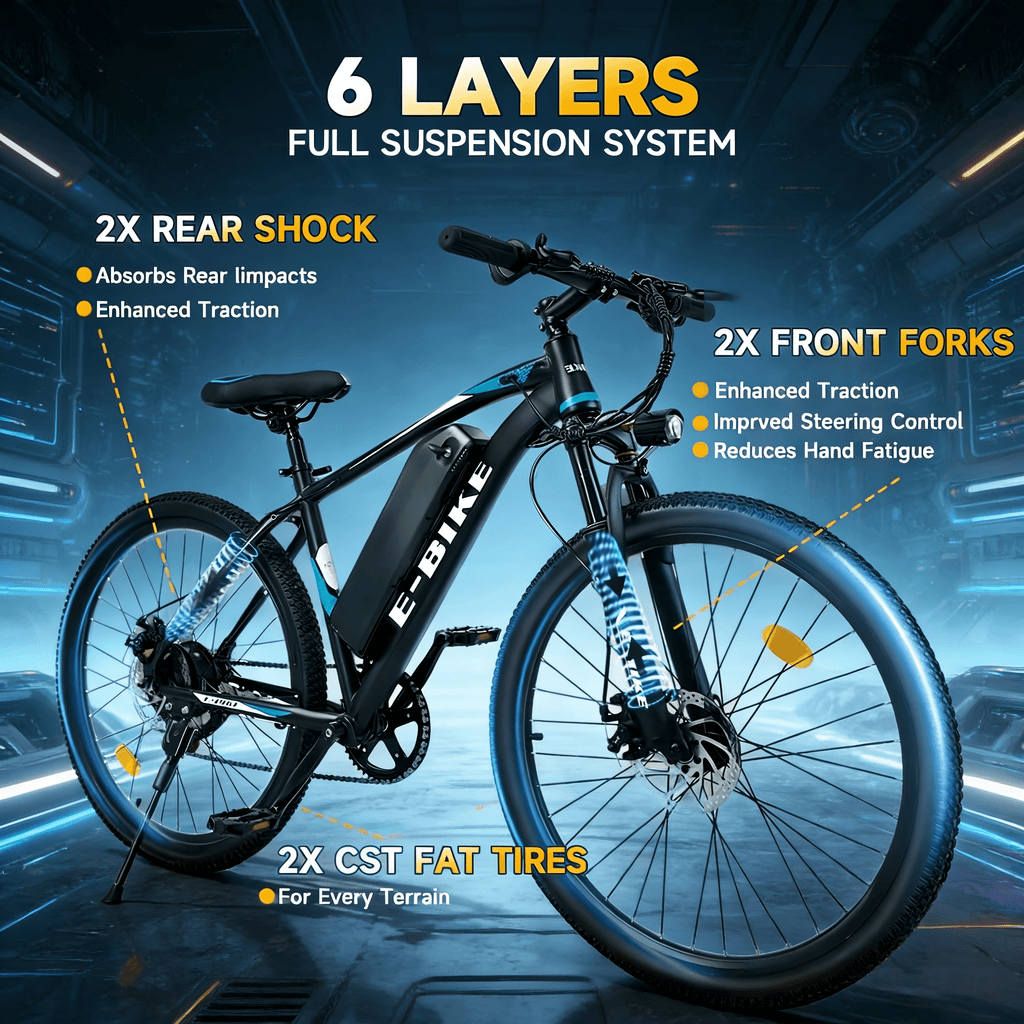SHCNTEKU 749W Electric Mountain Bike, 26IN 25MPH 45Miles 7-Speed ebike with 36V 12ah 432Wh Battery ,e bicycle with UL 2849
