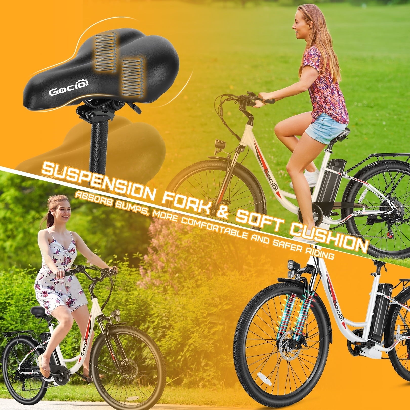 Gocio 26 Electric Bike for Adults, 750W Peak Motor Commuter E-Bike, 48V 7.8Ah Battery, 7-Speed, UL2849
