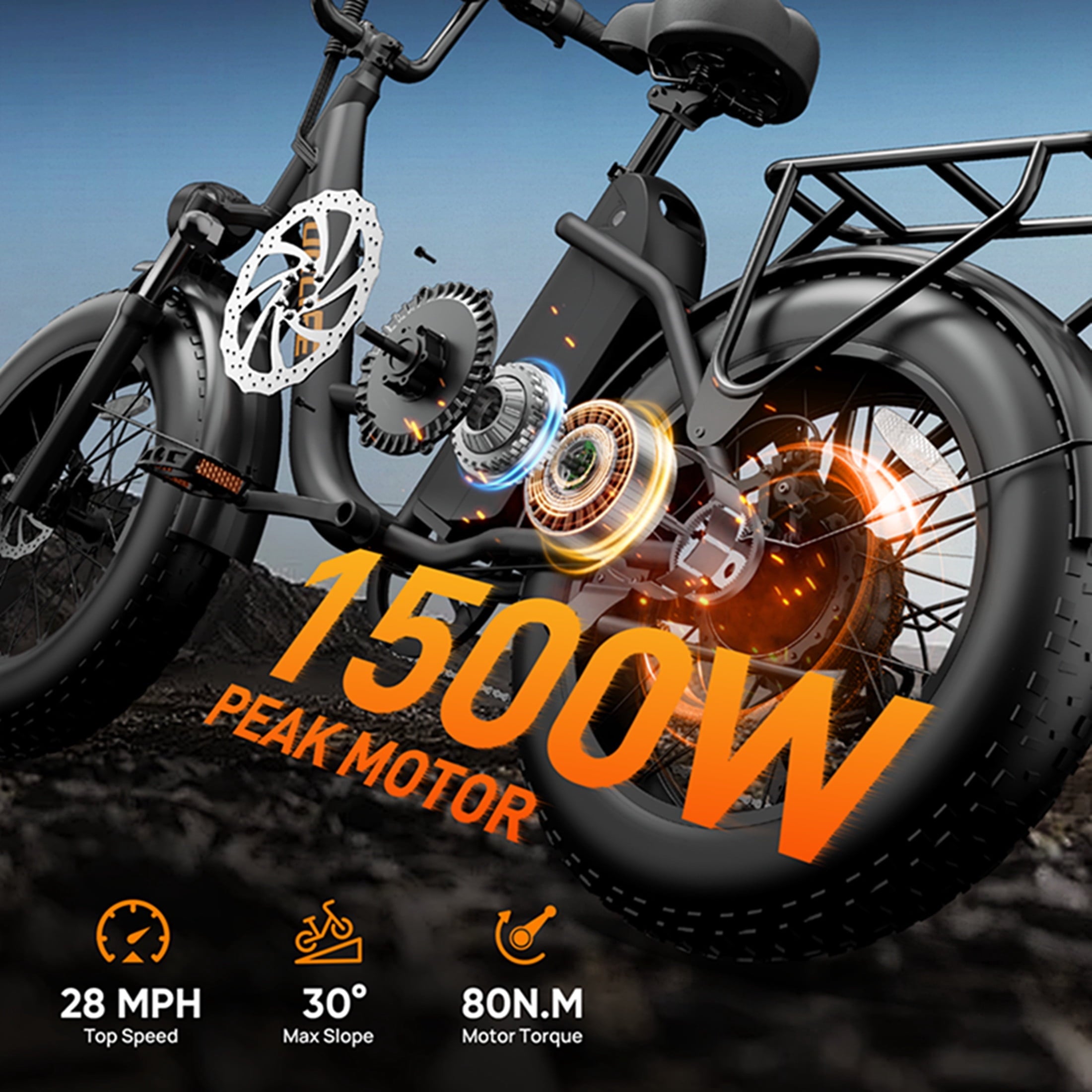 URLIFE 20*4.0 Fat Tire Ebike for Adults,1500W Peak Motor, 749Wh Removable Battery, 28MPH 80Miles-Range Electric Bicycle,Full Suspension Shimano 7-Speed Mountain Bike,UL2849-Black