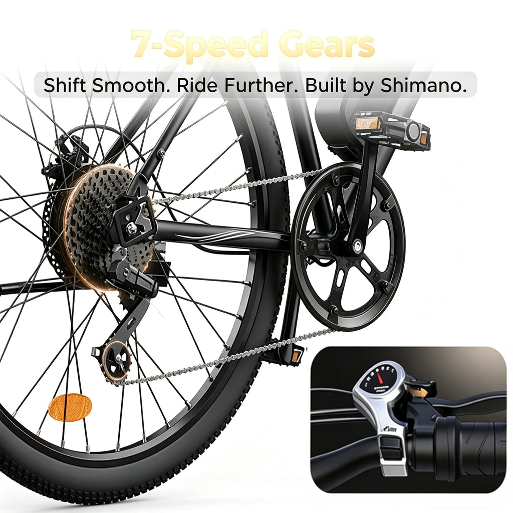 Adult Electric Bike 750W Peak Motor,20MPH E-Bike with 55 Miles+ Range,36V 15Ah Battery,Mountain Electric Bicycle for All-Day Trail Riding,Black