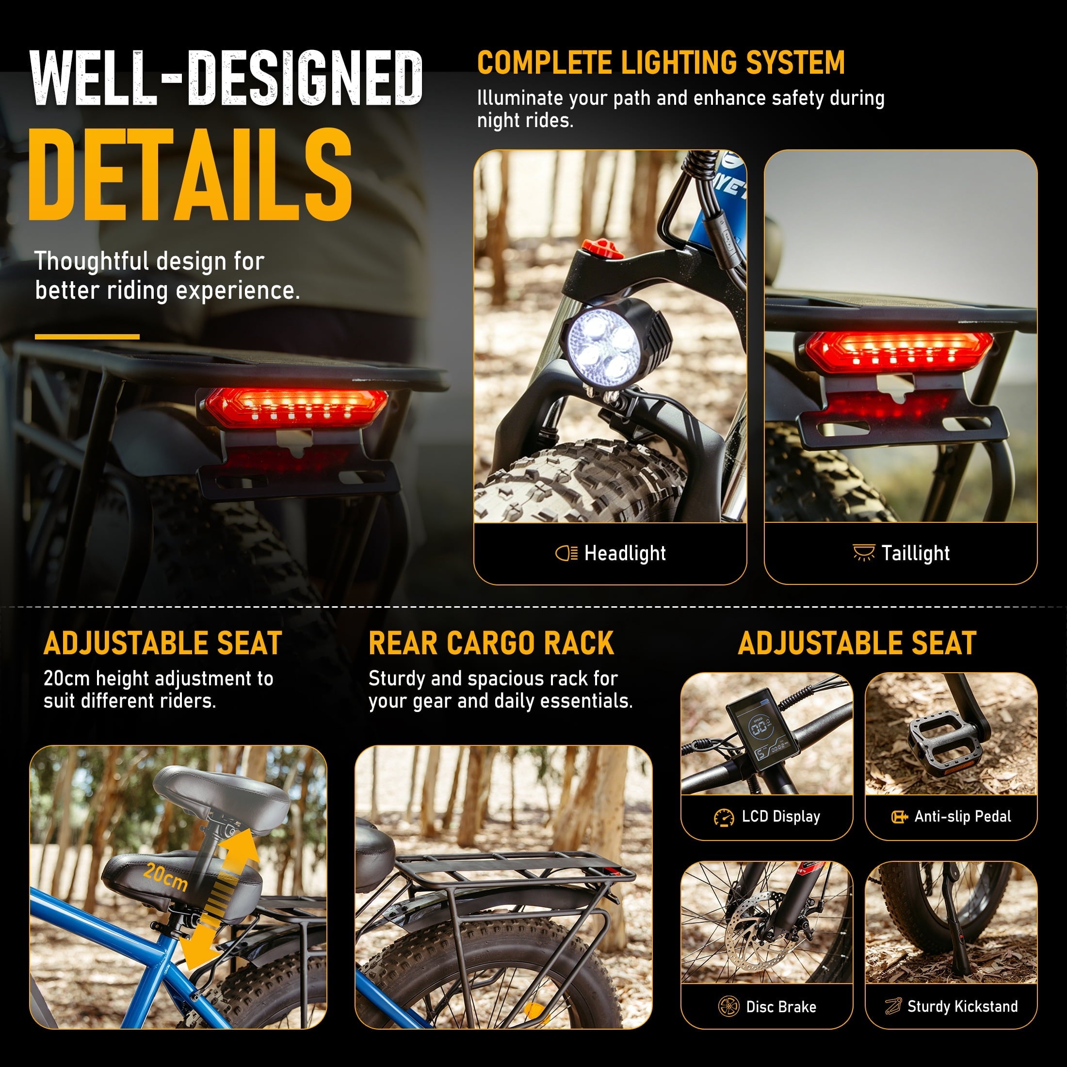 AMYET EB26 Electric Bike for Adults, Peak 1500W 48V 15Ah, 26 Fat Tire Ebike, E-Mountain Bicycle, UL2849