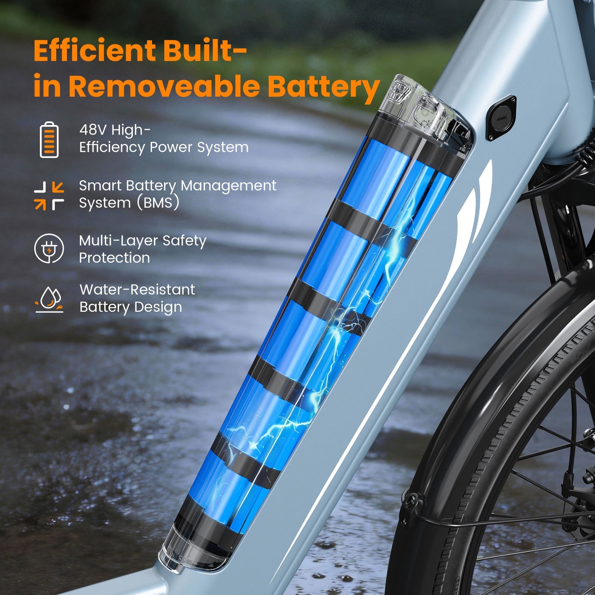 Actbest 26 Electric Bike for Woman, Peak 1200W Motor, 48V 15Ah Battery , 7-Speed, Front Suspension & LCD Display, Wide saddle suitable for women riders, Mountain EBike for Adults