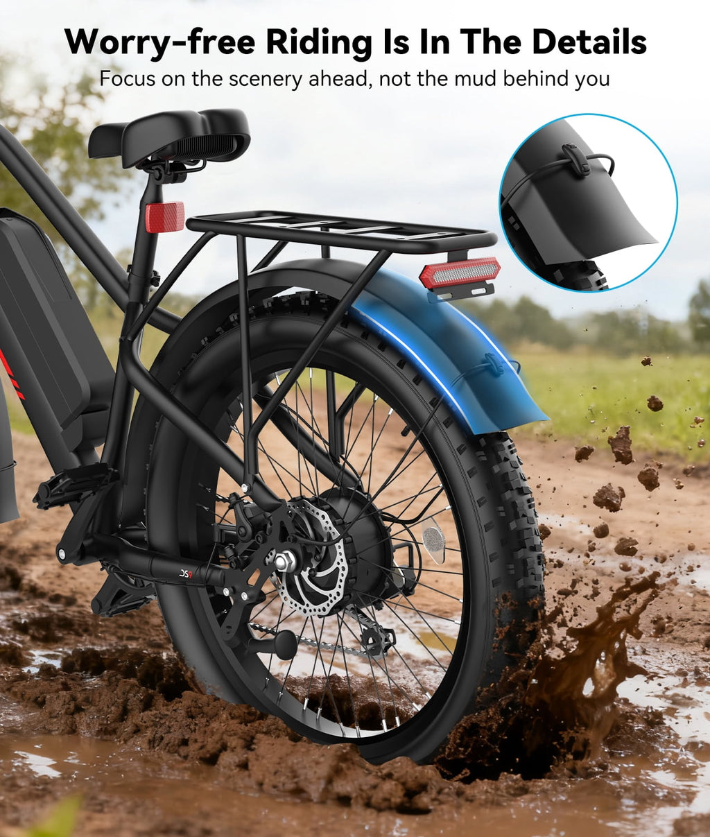 Electric Bike for Adults,1600W Fat Tire Ebike, 90+ Miles 28MPH E-Bicycles with Hydraulic Brakes, Fat Tire All-Terrain Electric Bicycle