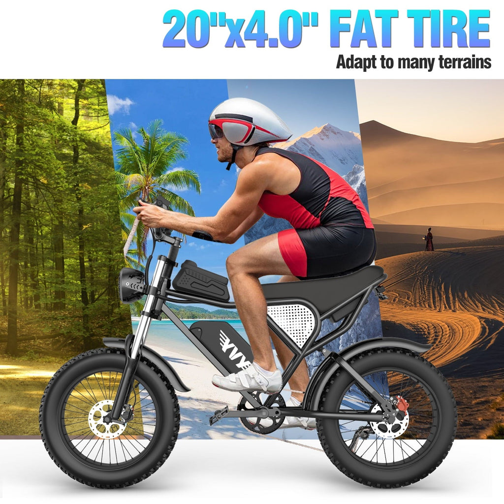 Electric Bike for Adults,1500W 35MPH,48V 20AH 30-80 Miles,20'' Fat Tire Mountain Bike with Rear Rack UL2849