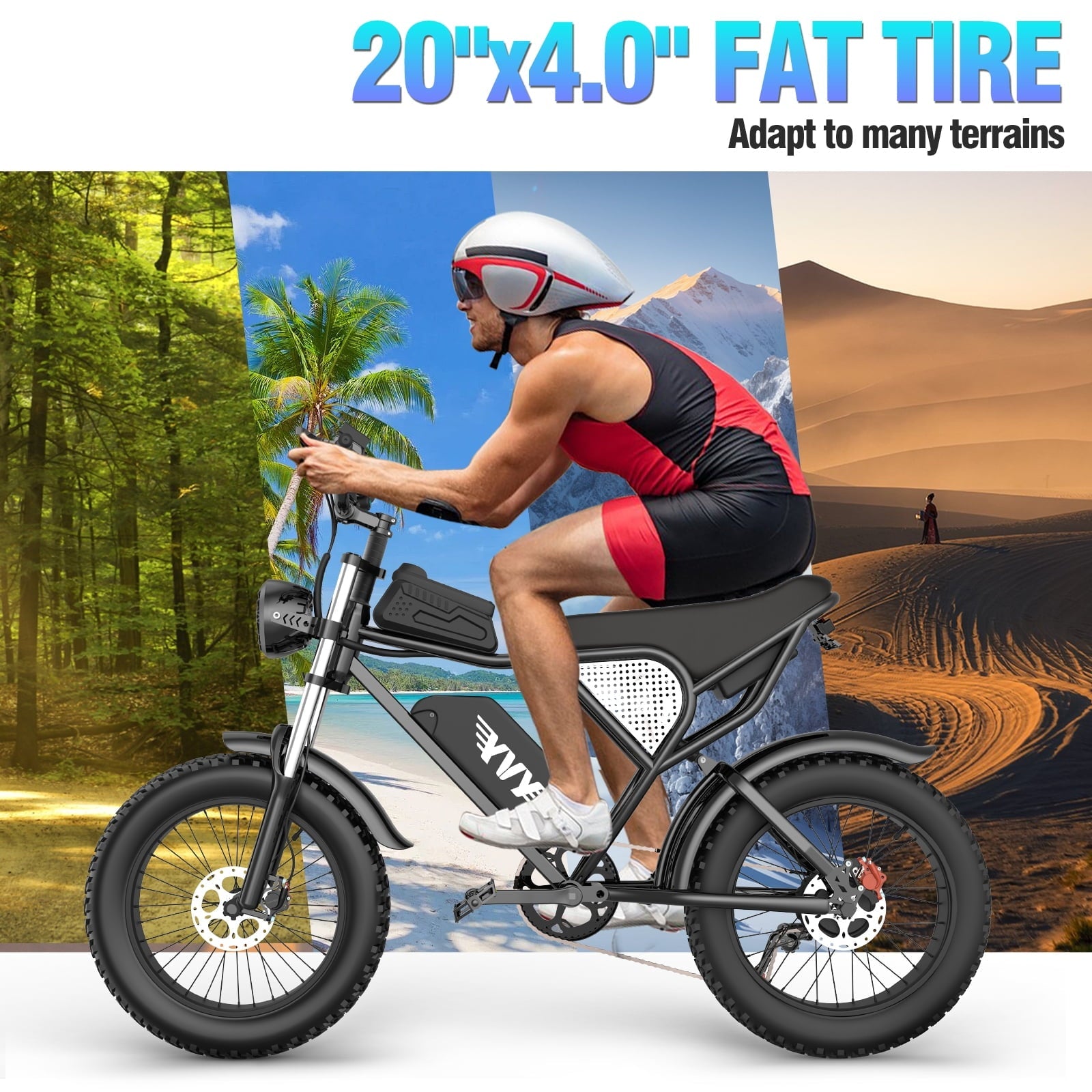 Electric Bike for Adults,1500W 35MPH,48V 20AH 30-80 Miles,20'' Fat Tire Mountain Bike with Rear Rack UL2849