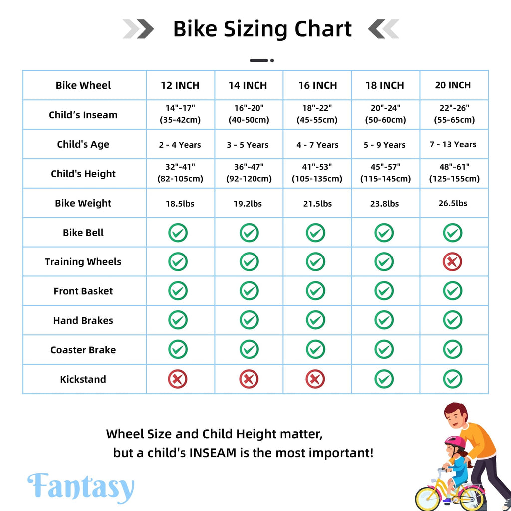 JOYSTAR Girls Bike for 2-13 Years Old Toddlers and Kids, 12 14 16 18 Kids Bike with Training Wheels & Basket, 20 Inch Kid's Bicycle with Kickstand, Retro Style Bikes