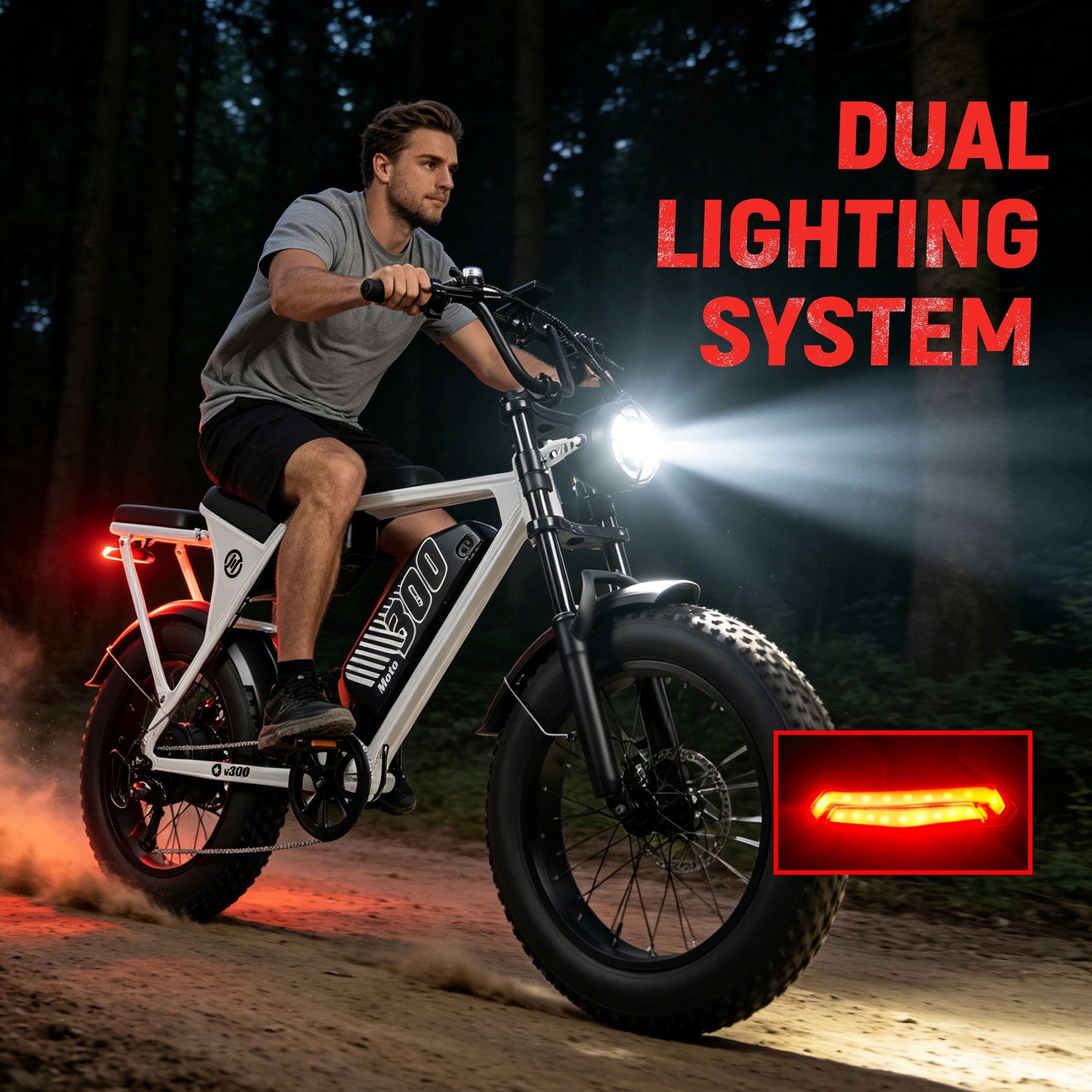 ESKUTE V300D Ebike for Adults, Up to 30MPH Electric Bicycle, Peak 1500W Motor, 48V 41.6AH Removable Battery, 20 x 4.0 Fat Tire E-Bike, Full Suspension, 7-Speed for All Terrain Purple, UL2849
