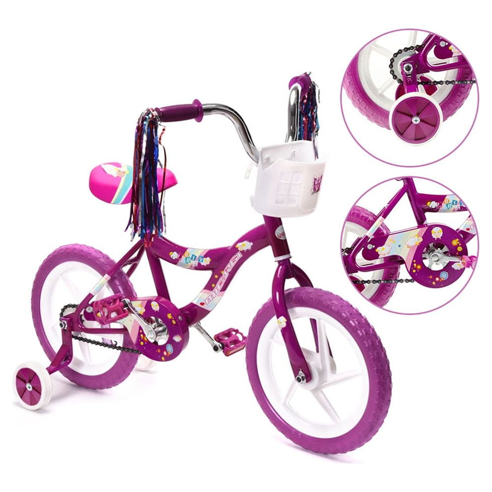 USToyOutlet 12 Kid's Beginner Bicycle for 2-4 Years Old Boys' and Girls' Bike Foam Tire for Indoor Use No Brake - Pink