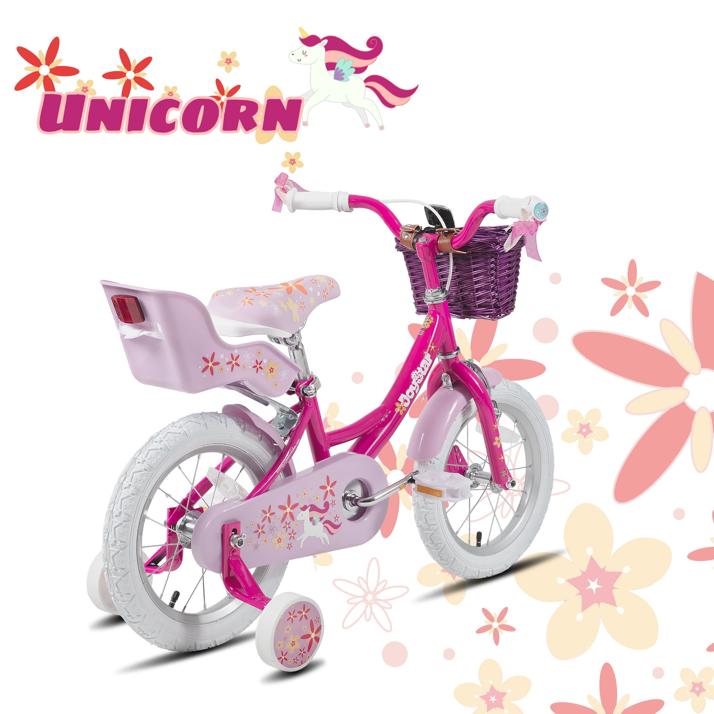 Joystar Unicorn 12inch Girls' Bike, Mint Purple