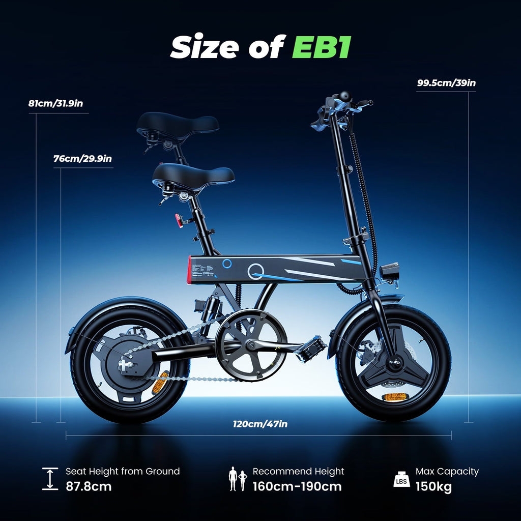 iSinwheel 14 Foldable Electric Bicycle for Adults,500W 42V 10Ah Electric Bike,LCD,20MPH Commuter E Bike for Teen