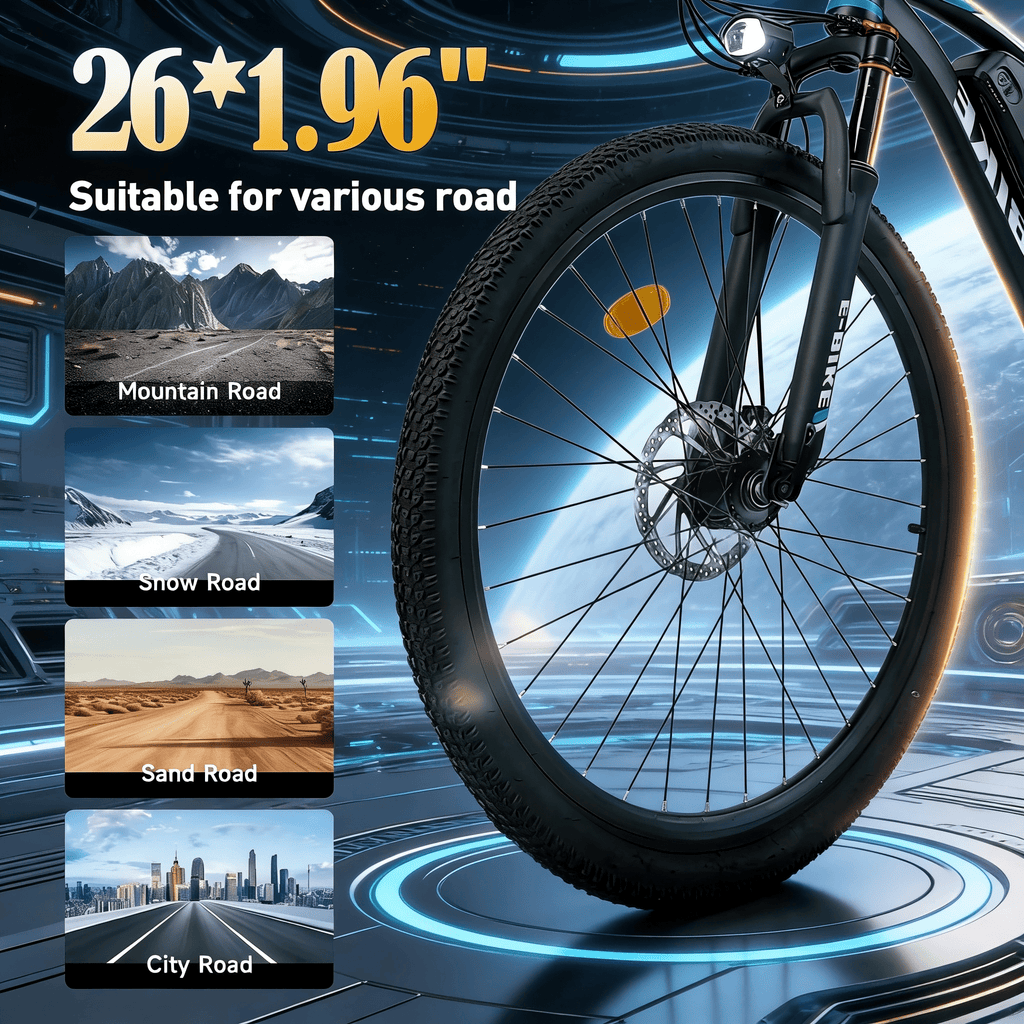 SHCNTEKU 749W Electric Mountain Bike, 26IN 25MPH 45Miles 7-Speed ebike with 36V 12ah 432Wh Battery ,e bicycle with UL 2849