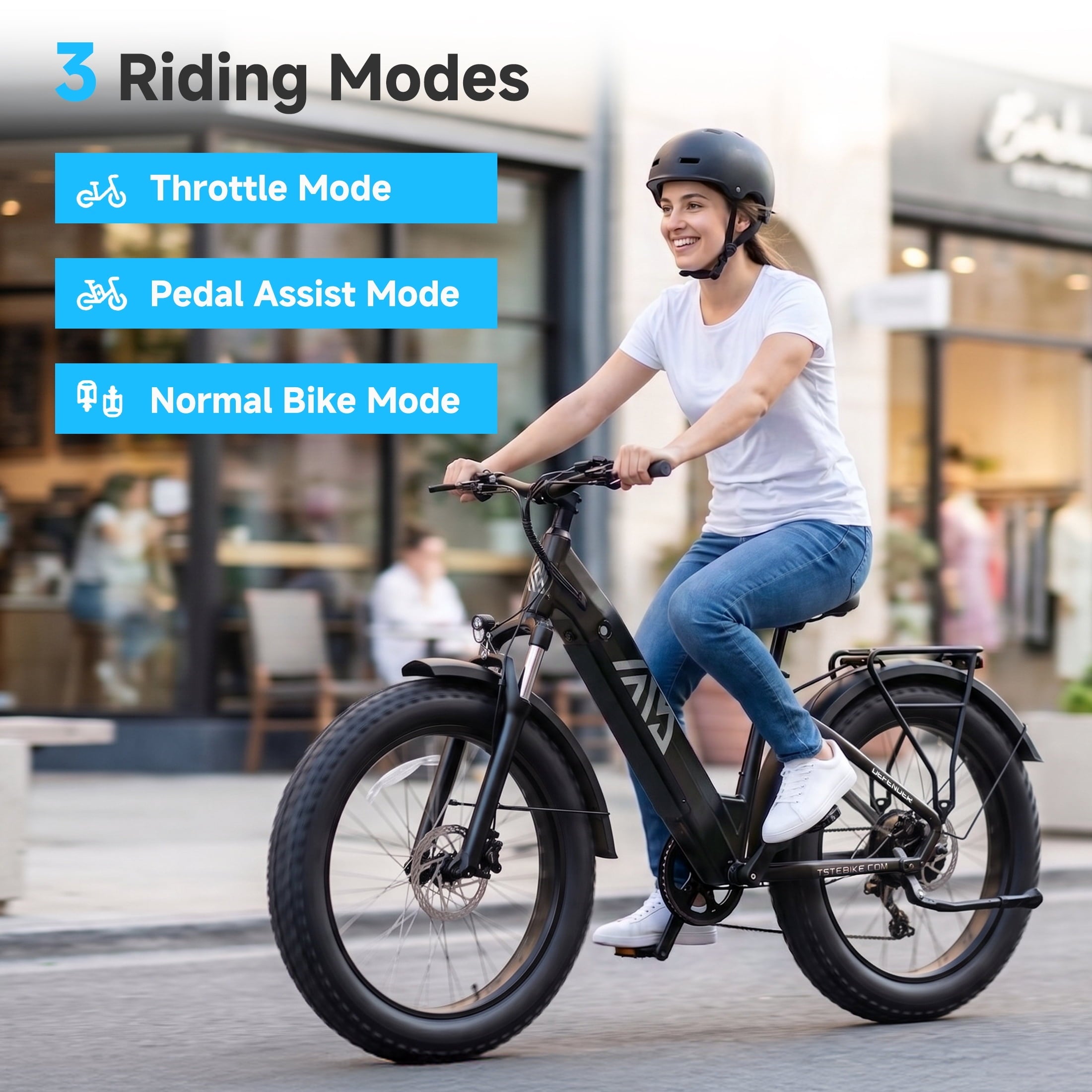 TST Dreamer Electric Bike for Women, Peak 750W E-Mountain Bike, 26 Fat Tire Electric Bike, 48V/15Ah Battery UL2849, 60Miles Long Range, 7-Speed Gear
