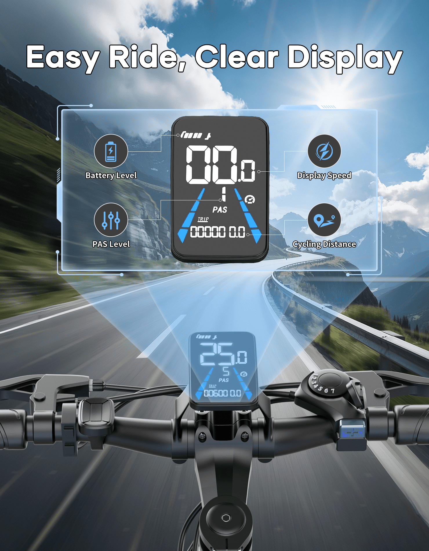 AZHAR G29 Electric Bike for Adults, 26 E-Mountain Bicycle,750W,Peak 1200W Motor 48V 10.4Ah Ebike UL2849