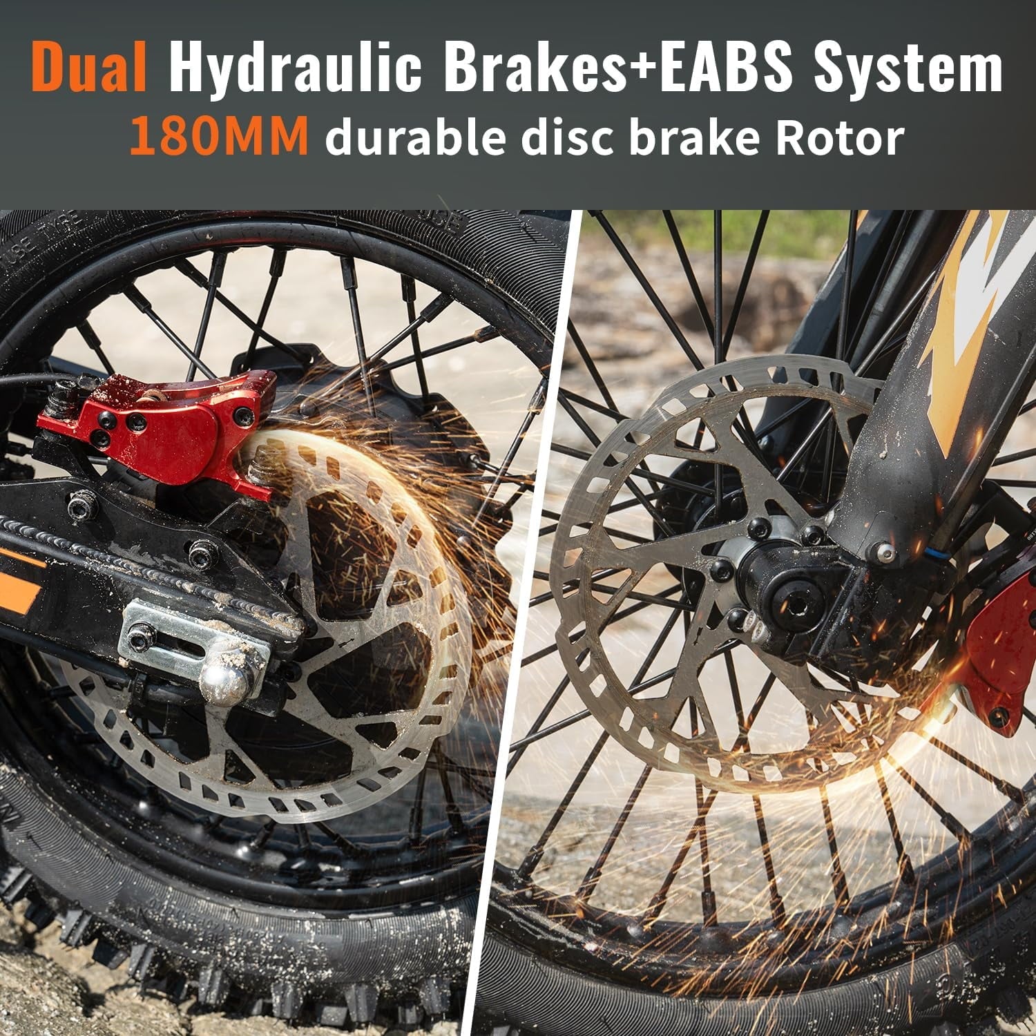 Riding'times GT54 PRO Electric Dirt Bike for Teens Adults,60V 25AH 40MPH Ebike with 14/12 Motorcycle Tire,3000W Dual Hydraulic Brakes Mountain Off-Road Dirtbike