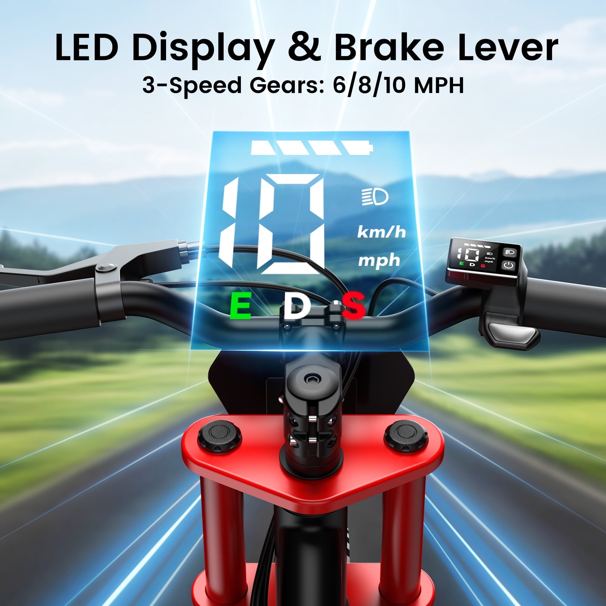 MIHOVER 21.6V Electric Bike for Kids 12, 200W Electric Banlance Bike Ages 5-8 Years Old, Electric Motorcycle Max 10MPH with LED Display, Beginners Friendly - Blue