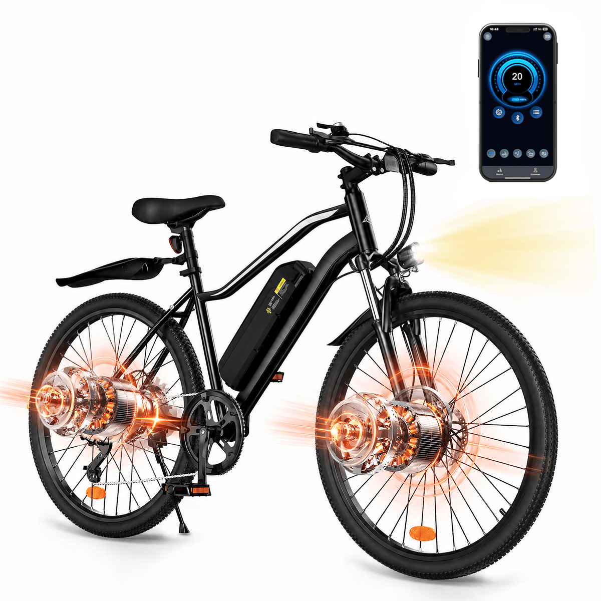 iScooter Electric Bike for Adults 20 Mph, 30+Miles Electric Bicycle,500W Electric Bike with 36V 10.4Ah Battery, 5-Speed, 26 Tires and Front Fork Suspension